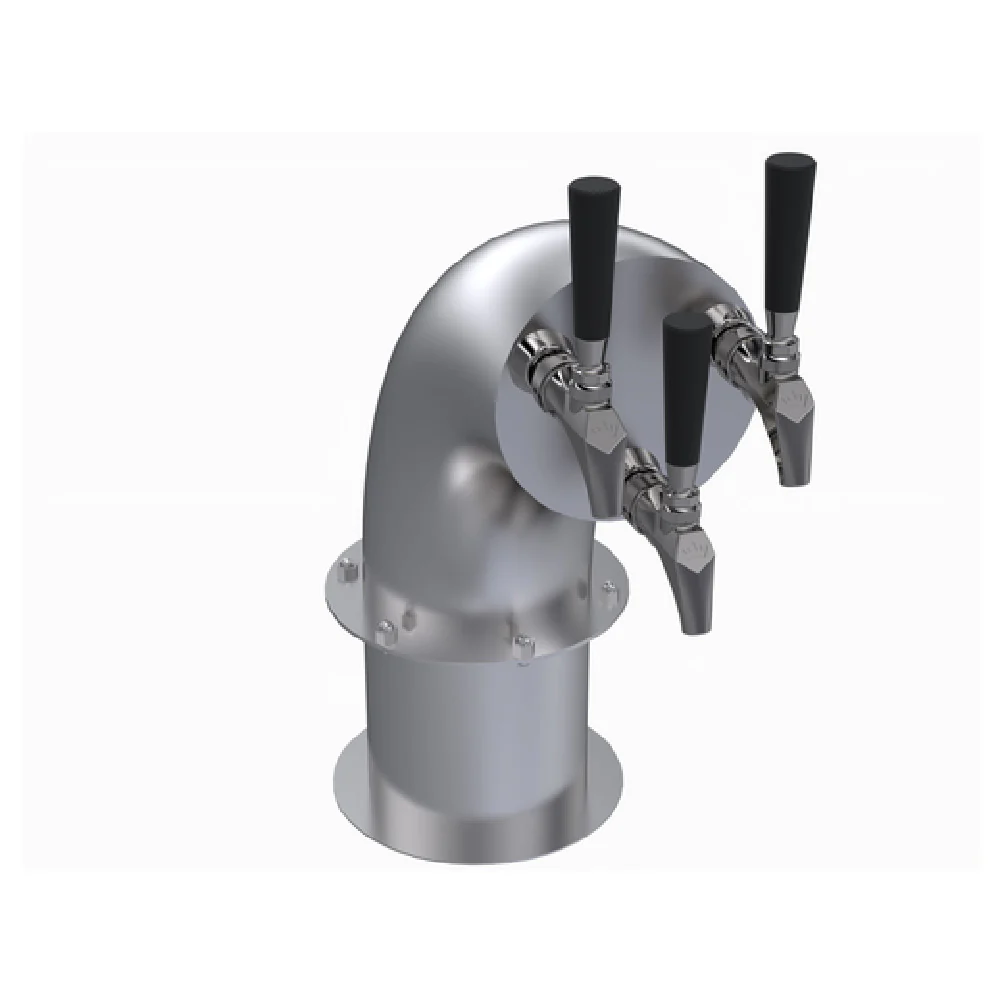 Krowne KSH-3S Countertop Draft Beer Dispensing Tower Glycol Cooled Stainless Steel Faucets Handles And Faucets Not Included
