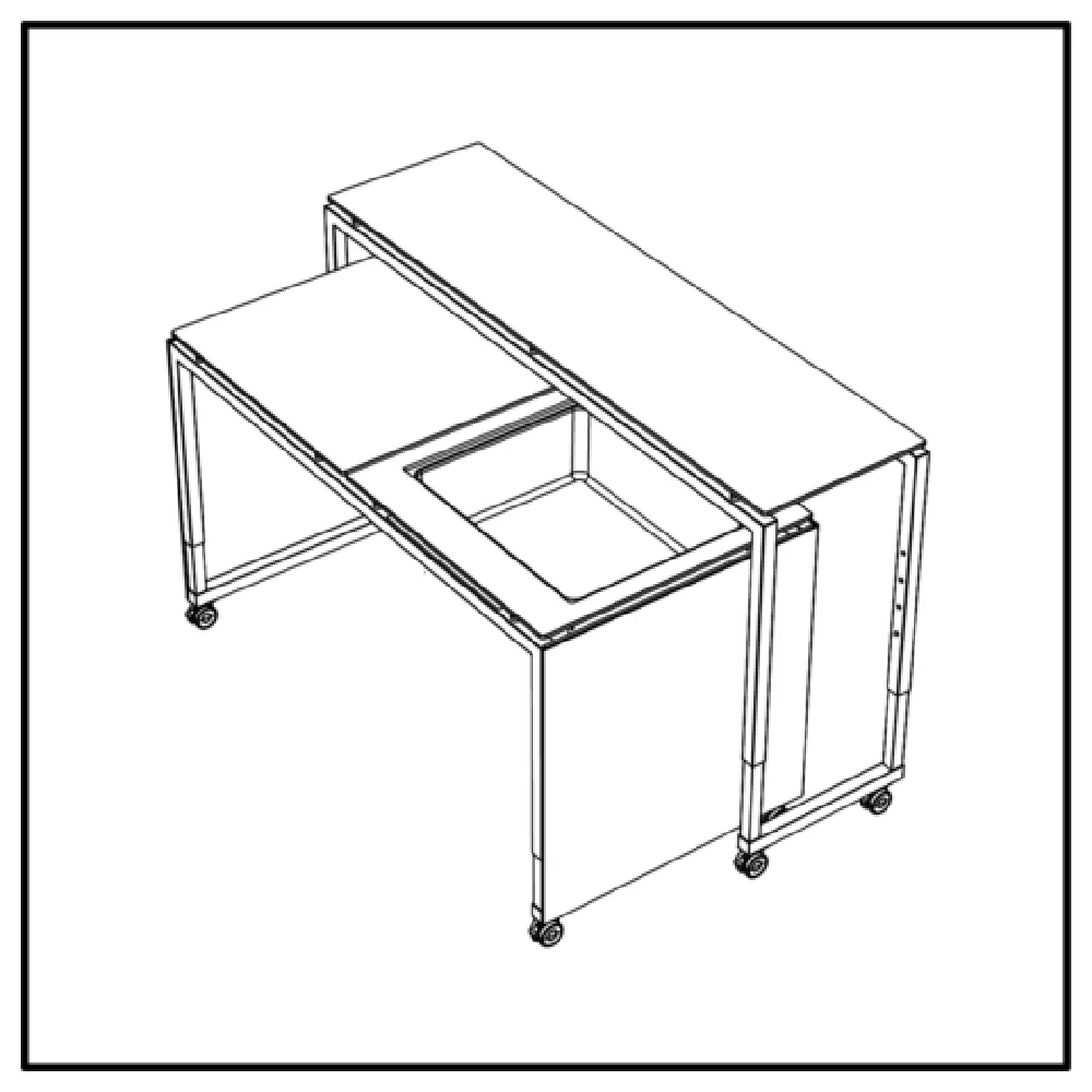BauscherHepp VE-86005 71 Inch Mobile Bar Set Of Two Tables On Castors With Height Adjustment BauscherHepp VE-86005 71 Inch Mobile Bar Set Of Two Tables On Castors With Height Adjustment