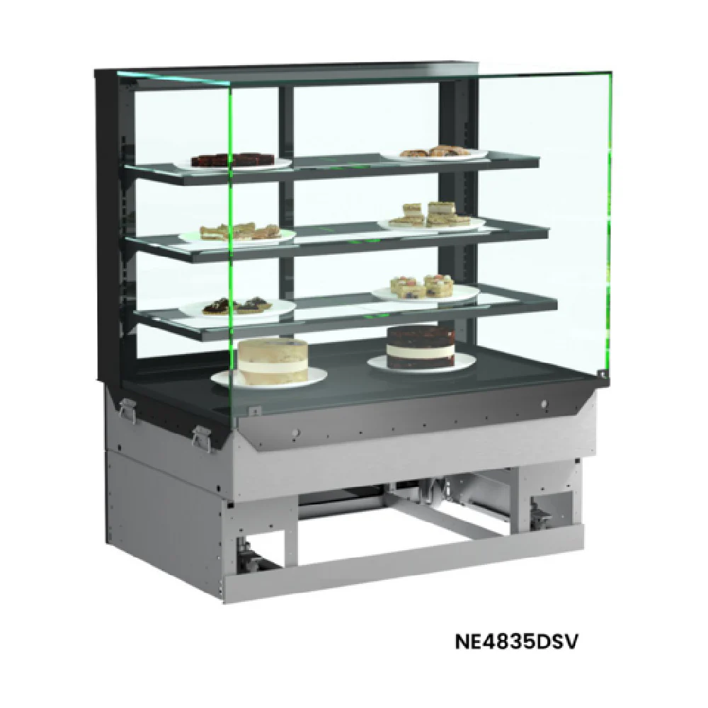 Structural Concepts NE3635DSV 35-3/4 Inch Non-Refrigerated Slide In Counter Case with Adjustable Shelving and LED Lighting Structural Concepts NE3635DSV 35-3/4 Inch Non-Refrigerated Slide In Counter Case with Adjustable Shelving and LED Lighting