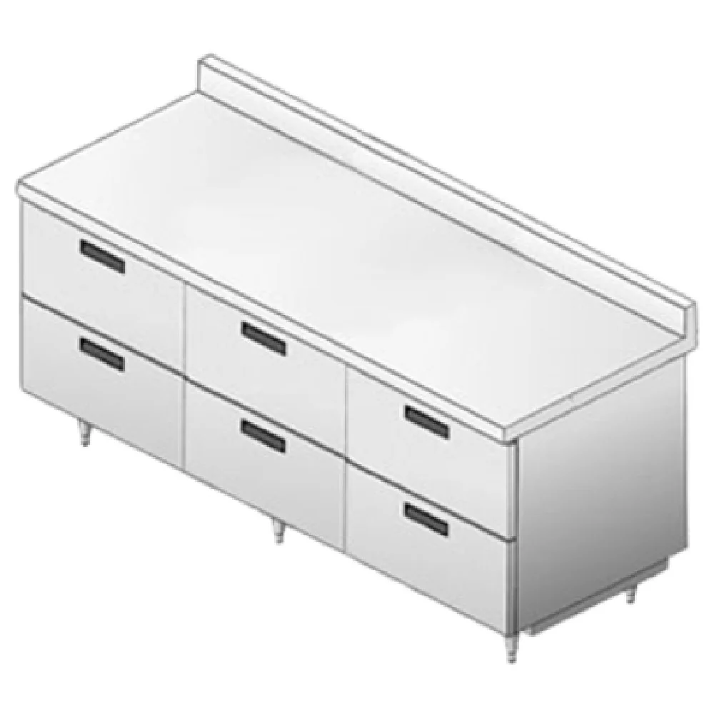 Delfield F16DD81 81 Inch Utility Stand Drawer Base with Stainless Steel Top