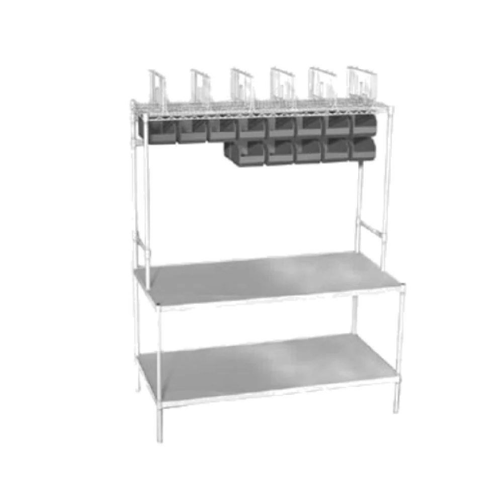 Eagle TSCO2460Z 60 Inch Carry-Out Workstation Sturdy Stainless Steel with Undershelf and Overshelf