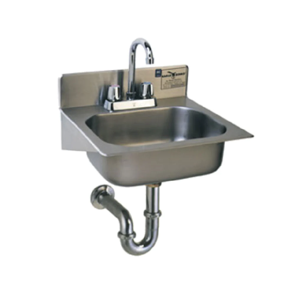 Eagle HSAE-10-FA 14 Inch Wall Mount Hand Sink with Gooseneck Faucet Stainless Steel