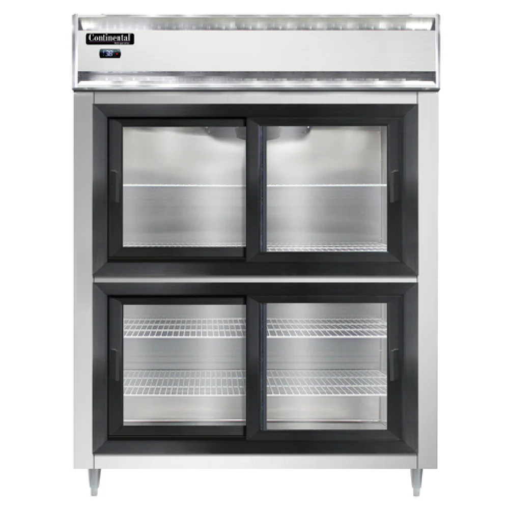 Continental Refrigerator D2RESNSGDHD 57 Inch Refrigerator Reach-In Two Section with Glass Doors Continental Refrigerator D2RESNSGDHD 57 Inch Refrigerator Reach-In Two Section with Glass Doors