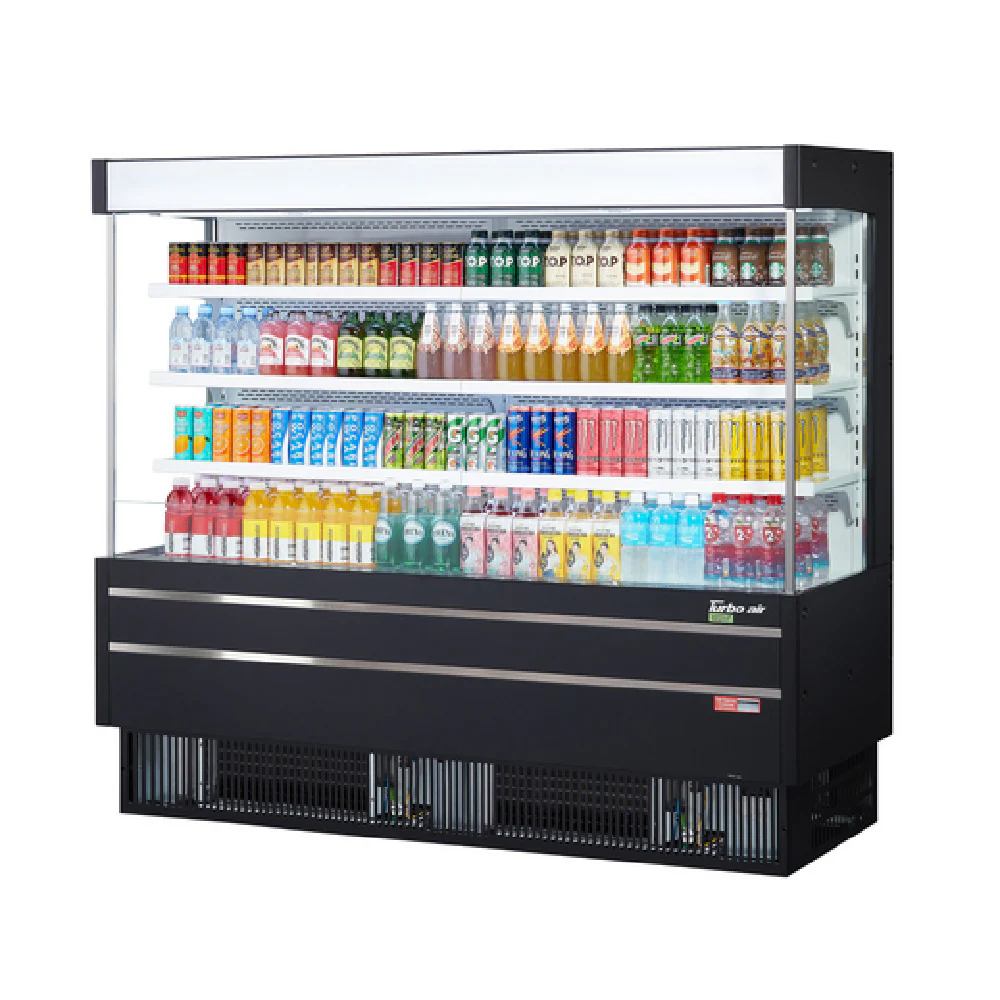 Turbo Air TOM-75MSEW(B)-N 76 Inch Vertical Air Curtain Open Display Merchandiser with 20.9 cu ft Capacity