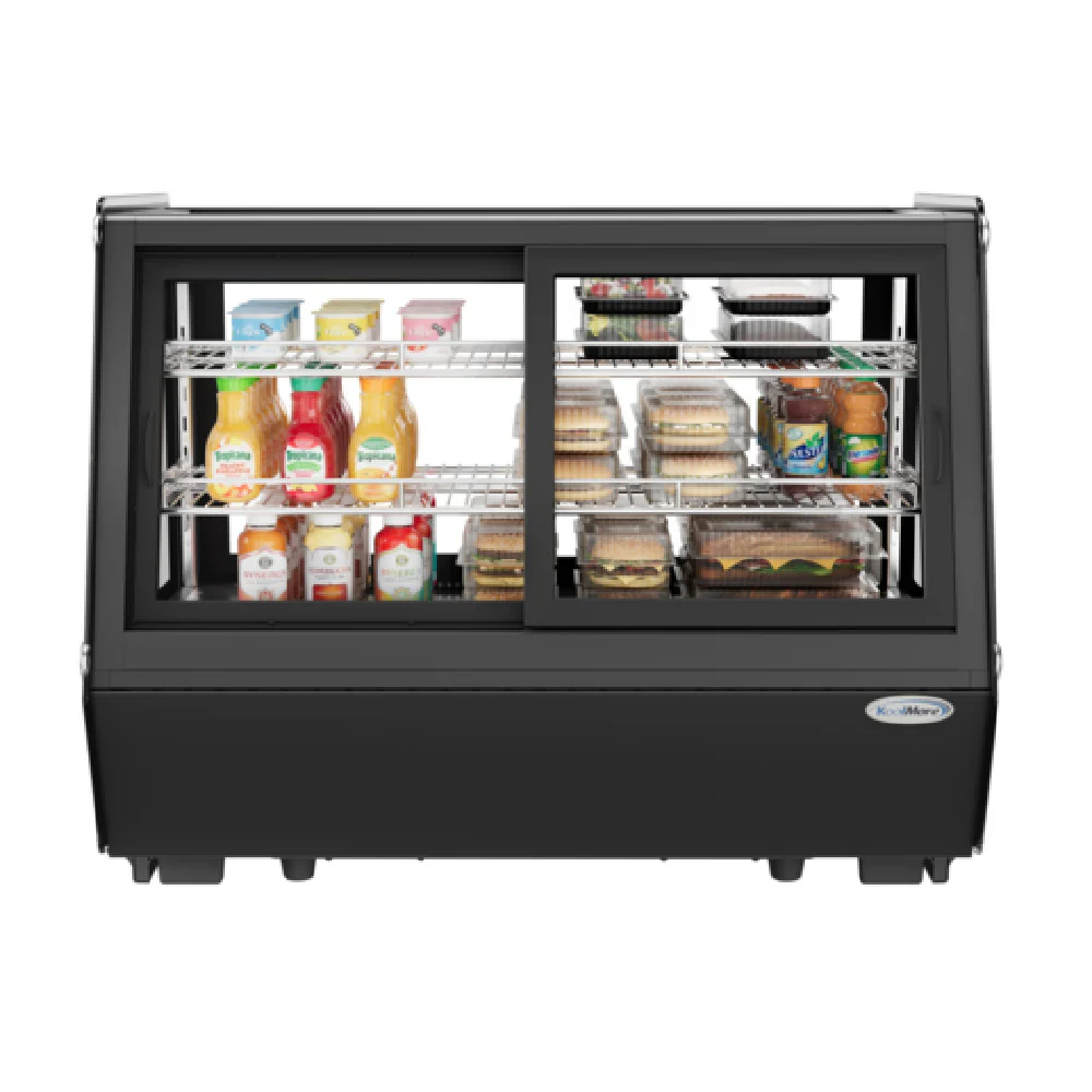 Koolmore CDC-165-BK 35 Inch Countertop Refrigerated Display Case Black Finish