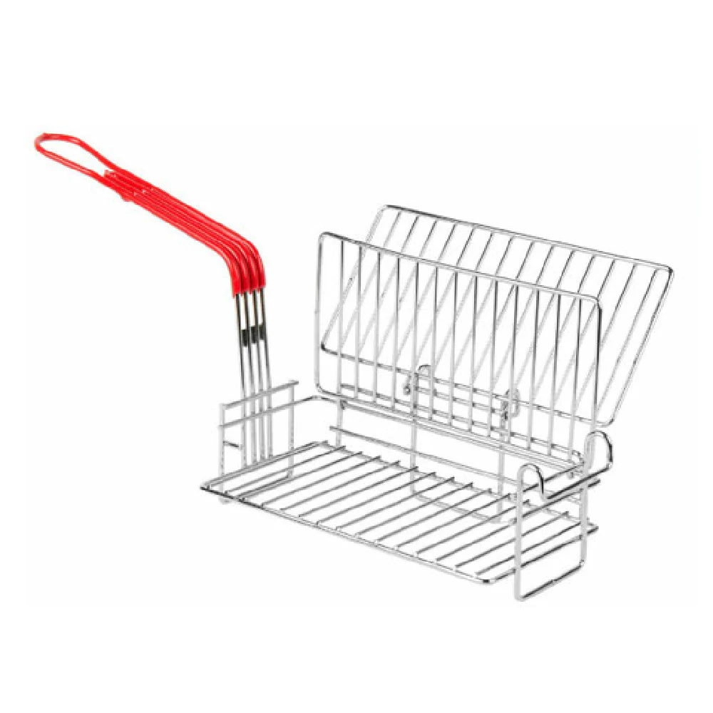 Omcan 80931 7 Inch Burrito Fryer Basket with Black Handle Nickel Plated Steel Omcan 80931 7 Inch Burrito Fryer Basket with Black Handle Nickel Plated Steel