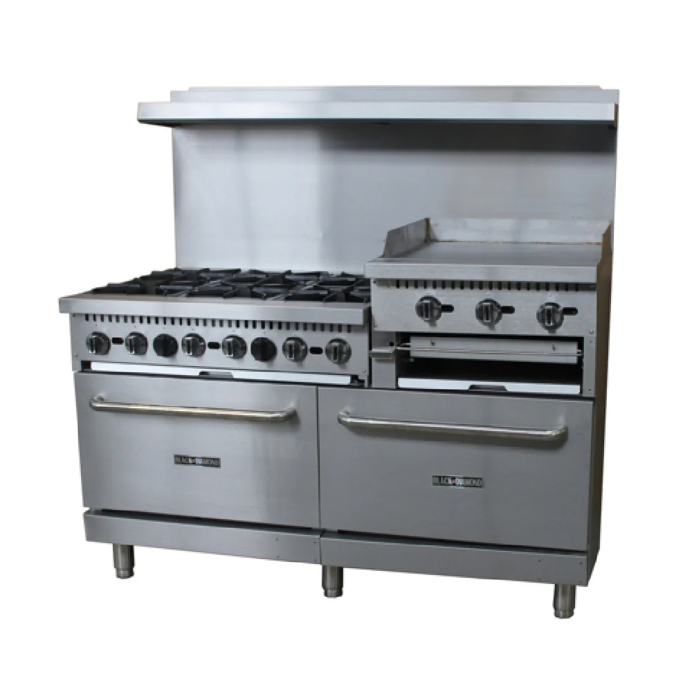 Admiral Craft BDGR-6024GB/NG 60 Inch Gas Range with Griddle and Ovens 6 Burners 276000 BTU Admiral Craft BDGR-6024GB/NG 60 Inch Gas Range with Griddle and Ovens 6 Burners 276000 BTU