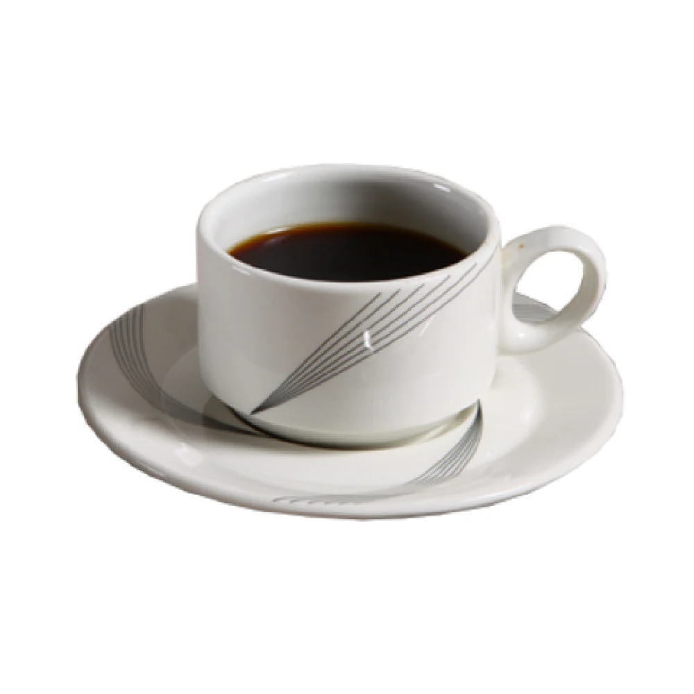 Yanco UR-001 7 Oz Urban Line Cup Round Stackable Porcelain Bone White