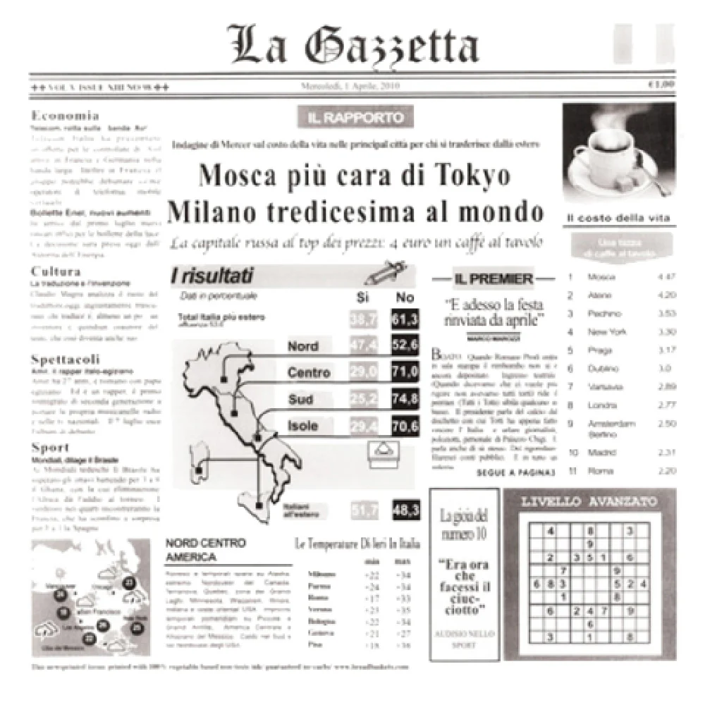 GET Enterprises 4-TI1808 12 Inch Food-Safe Italian Newsprint Liner Paper