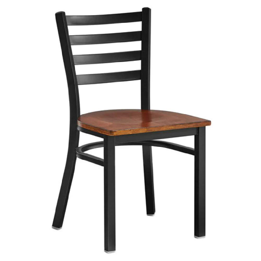 Omcan 47594+69742 Chair Wood Seat Indoor Ladder Back Metal Design Omcan 47594+69742 Chair Wood Seat Indoor Ladder Back Metal Design