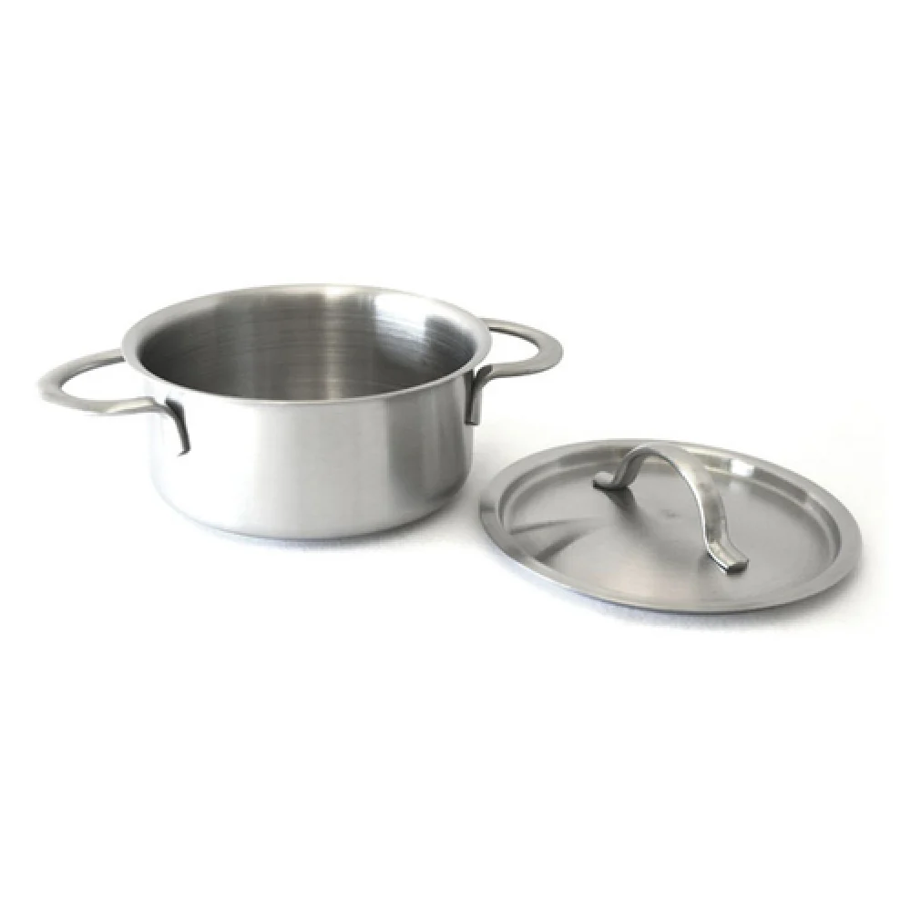 GET Enterprises 4-80910 10 Oz Mini Bistro Pot with Lid Stainless Steel Satin Finish