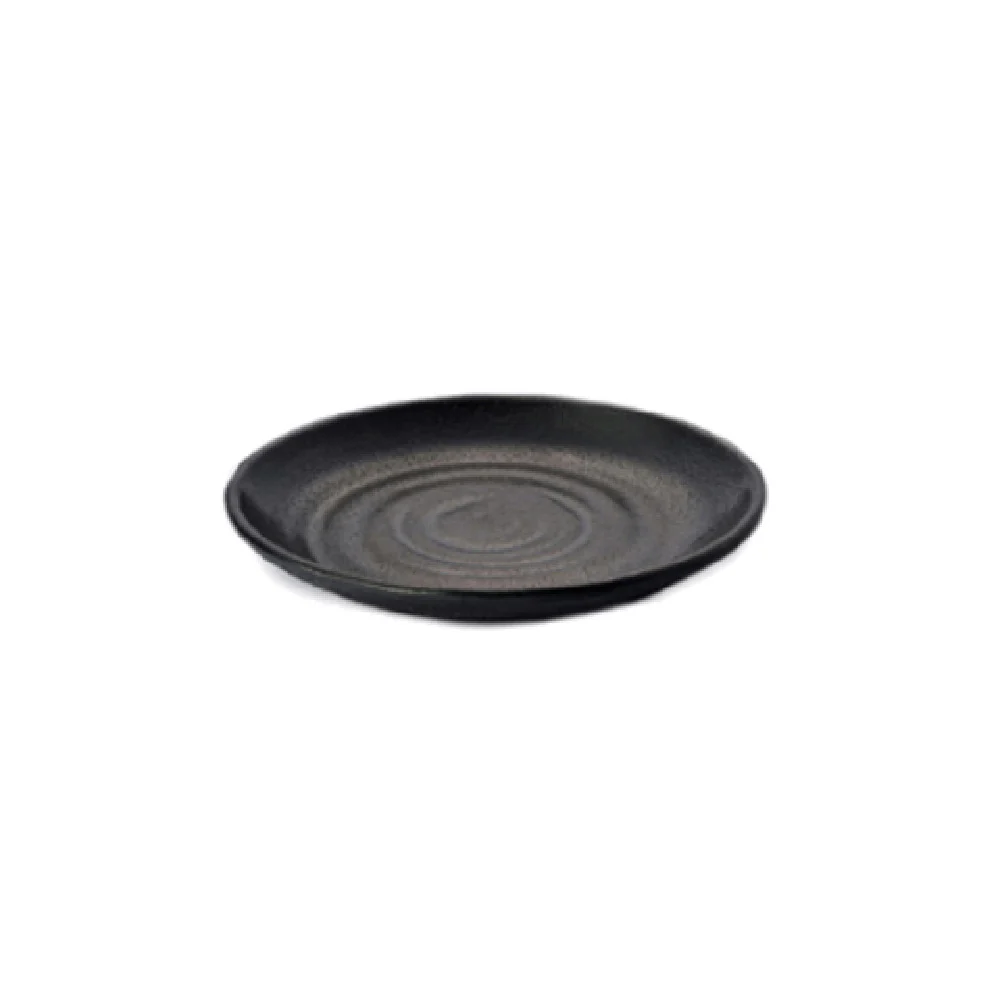 GET Enterprises JW7005-B 5 Inch Diameter Round Plate Plastic Black coupe and durable