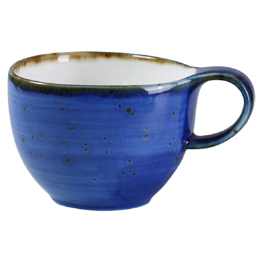 Yanco LY-001BU 7 Oz. Blue Freeform Coffee/Tea Cup Porcelain - Case Yanco LY-001BU 7 Oz. Blue Freeform Coffee/Tea Cup Porcelain - Case