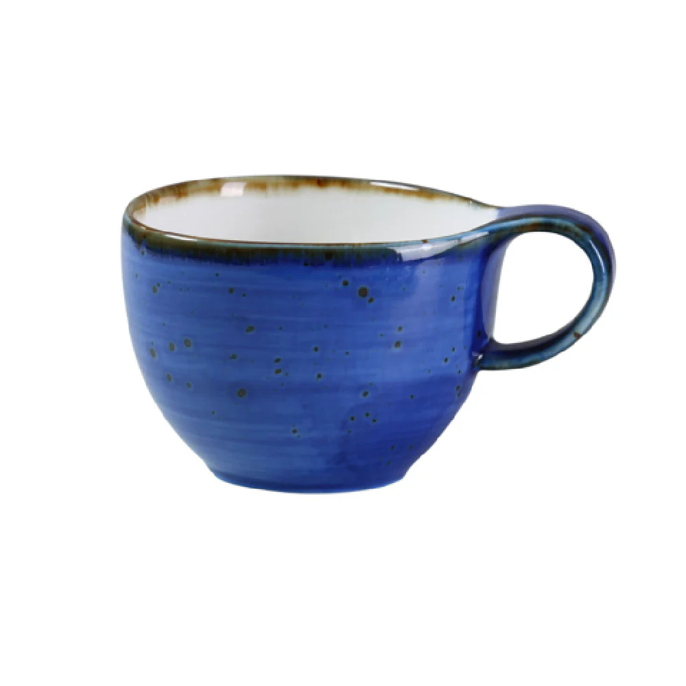 Yanco LY-001BU 7 Oz. Blue Freeform Coffee/Tea Cup Porcelain - Case Yanco LY-001BU 7 Oz. Blue Freeform Coffee/Tea Cup Porcelain - Case