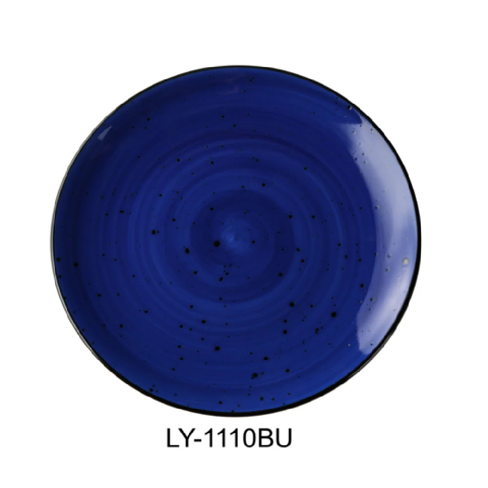 Yanco LY-1110BU 10-1/4 Inch Coupe Plate Dishwasher Oven Microwave Safe Porcelain Blue