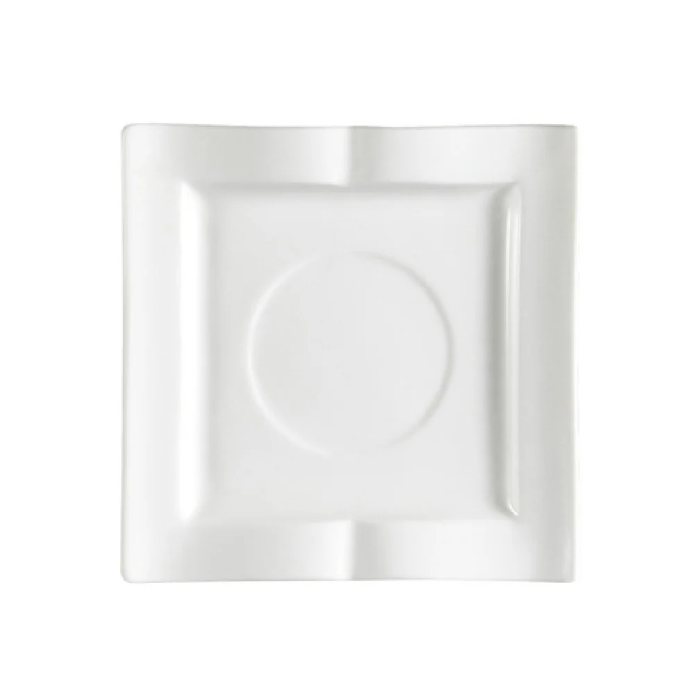 CAC China GBK-2 5-1/2 Inch Square Porcelain Saucer with Dishwasher Safe Finish