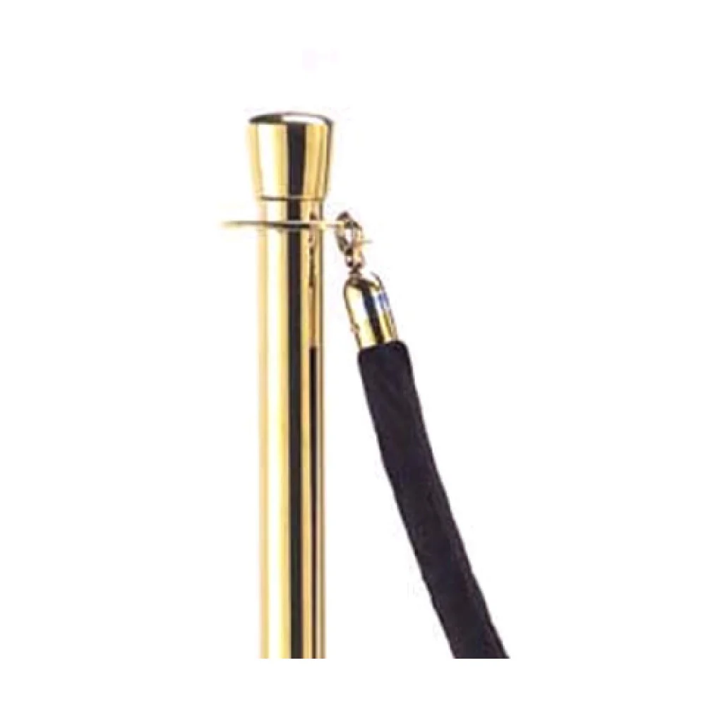 Aarco TR-65 6 Ft Rope Crowd Control Stanchion Black Velour Satin Chrome Hook