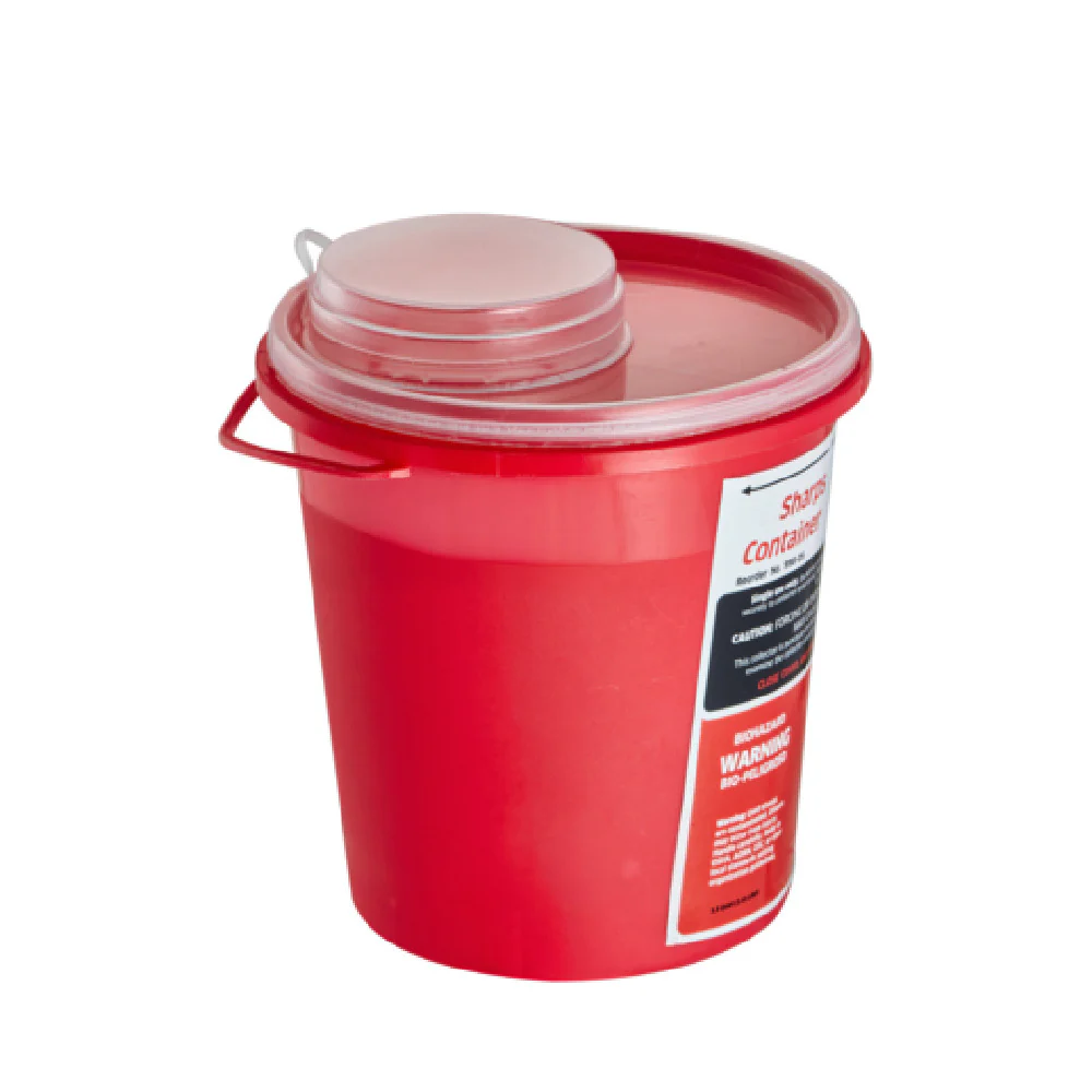 Alpine Industries ADI998-05-02 1-1/2 Qt Sharps Container Puncture Resistant Plastic Clear Lid