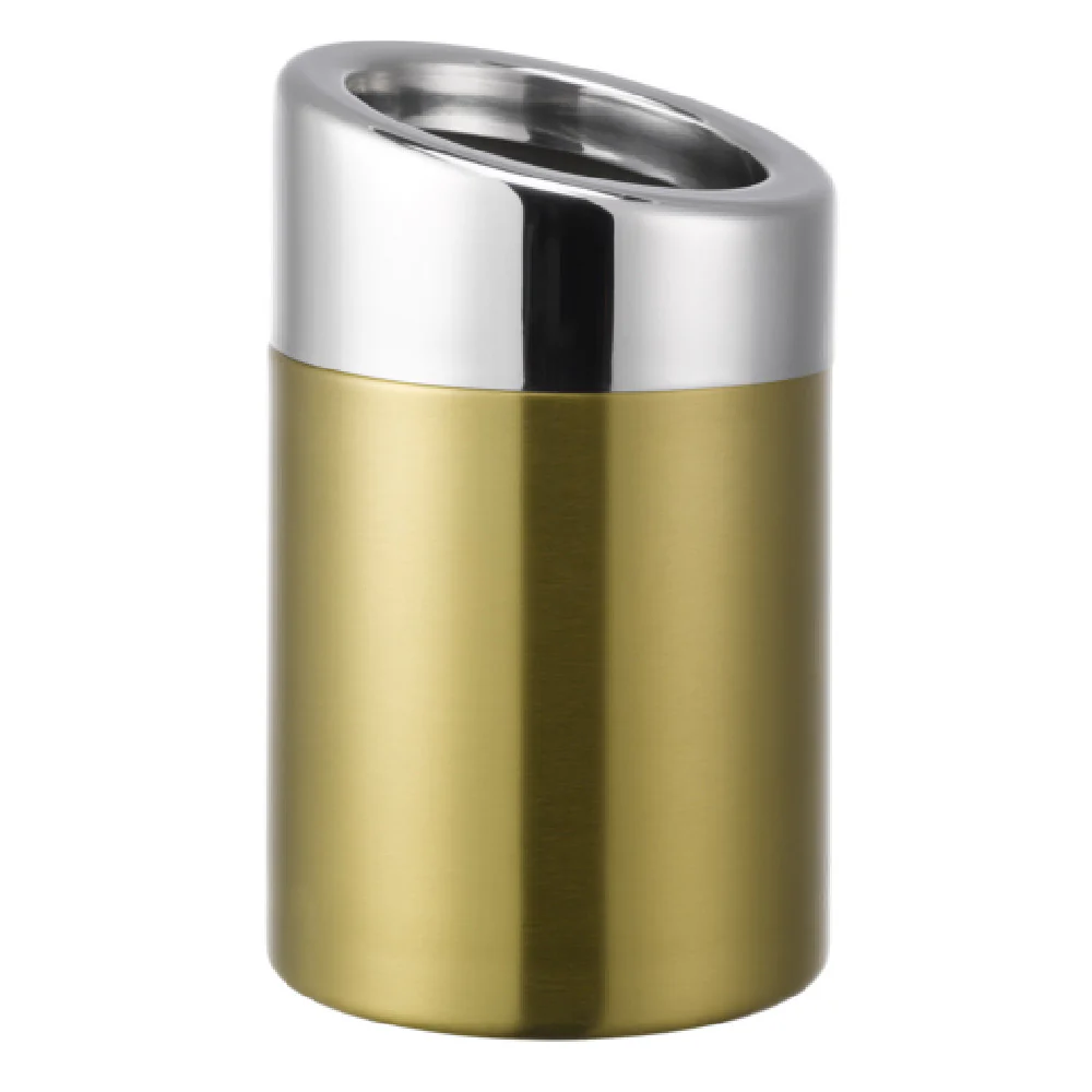 Service Ideas TTR15BSVG 50.72 Oz Countertop Trash Can Stainless Steel Brushed Gold