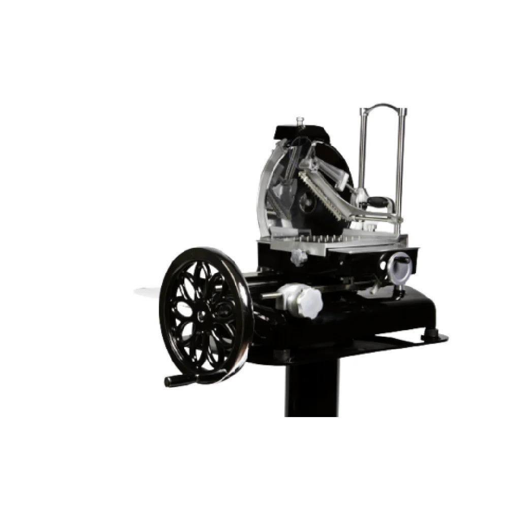 AMPTO 350 VOLANO 14 Inch Manual Food Slicer with Built-in Sharpener Stainless Steel Black