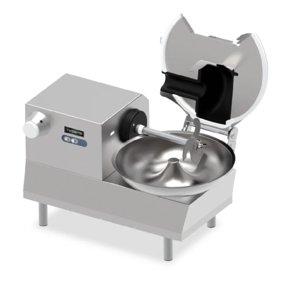 Omcan 47776 35 Inch 2 HP Electric Food Cutter with Open Mouth Lid Stainless Steel