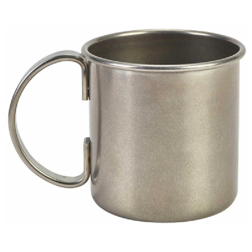 Steelite GWSVM500 16 Oz Straight Mug with Handle Stainless Steel Vintage Finish