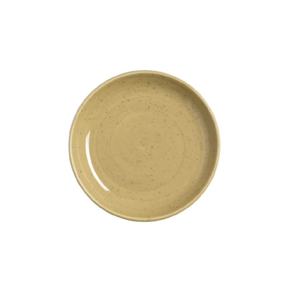 Steelite 12160630 6-1/2 Inch Coupe Plate Yellow China - 12 Packs Steelite 12160630 6-1/2 Inch Coupe Plate Yellow China - 12 Packs