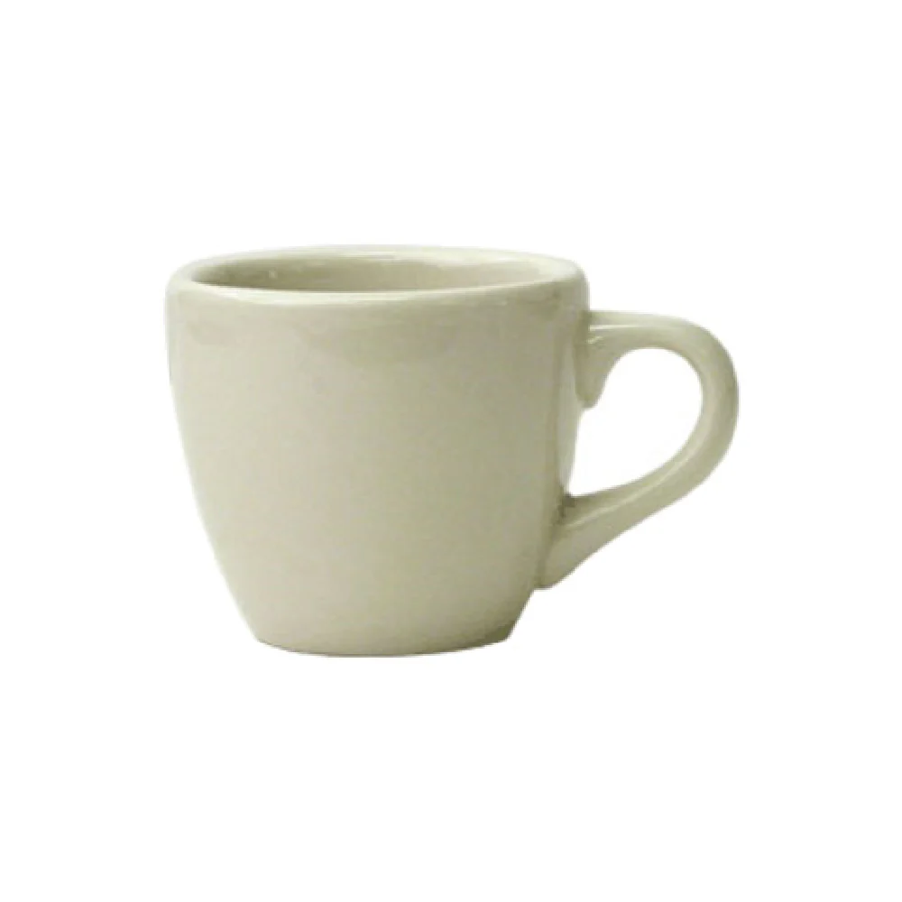 International Tableware RO-35 3-1/2 Oz. Cup Round with Handle White Ceramic