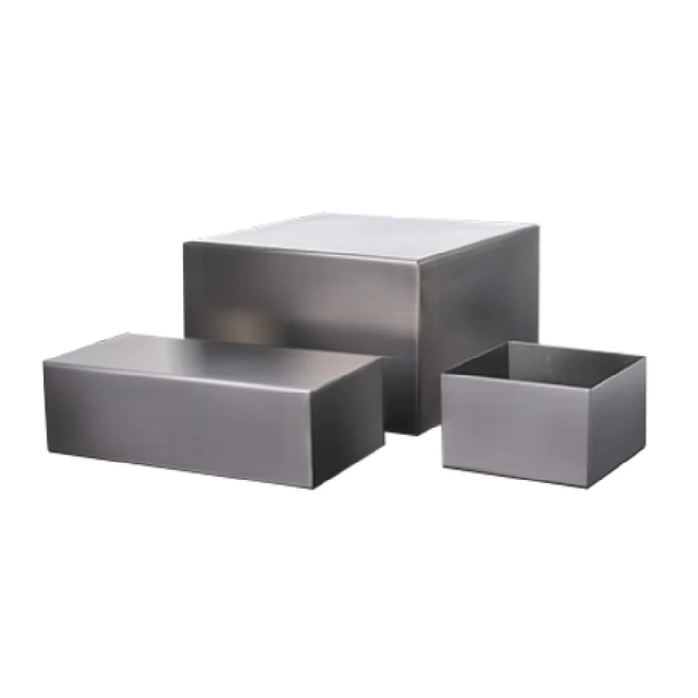 GET Enterprises SSPAN-03 5 Inch Stainless Steel Square Display Riser with Brushed Finish