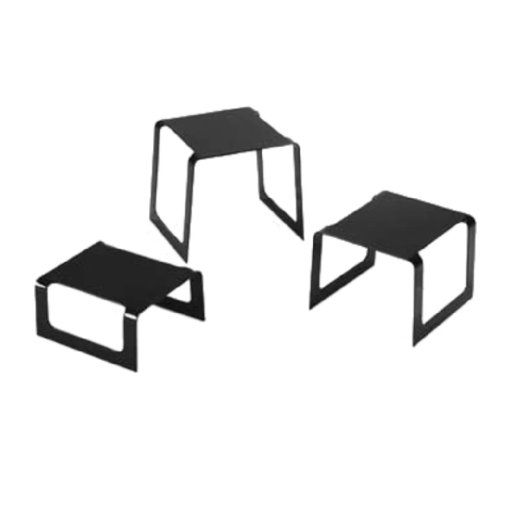 Vollrath 4600960 Set of Three Stainless Steel Square Buffet Stand Risers Black