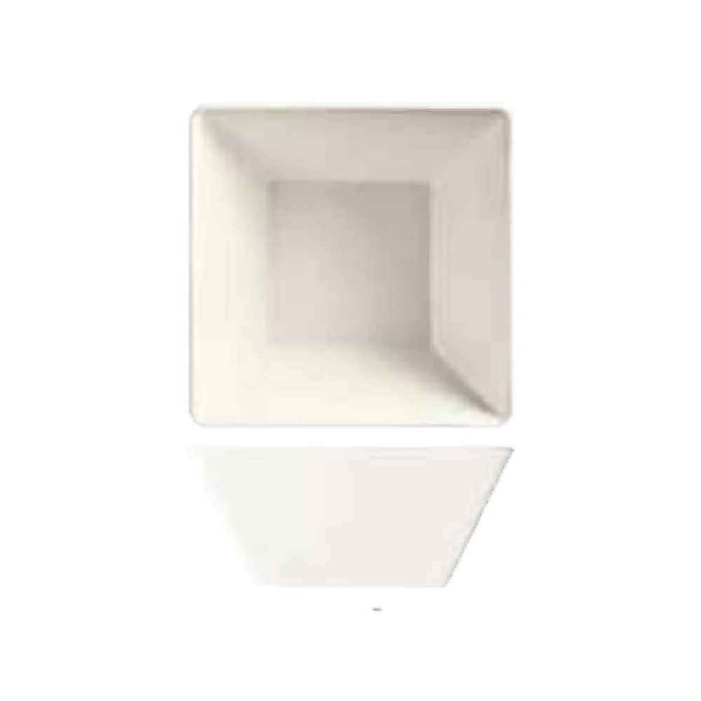 Libbey SL-99 9-1/4 Inch Square Rimless Bowl 100 Oz Porcelain with Ultra Bright White Finish