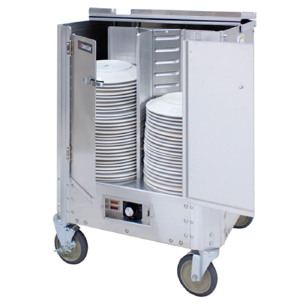 Cres Cor HJ53110240 23 Inch Heated Dish Dolly 240 Plate Capacity Aluminum Cres Cor HJ53110240 23 Inch Heated Dish Dolly 240 Plate Capacity Aluminum
