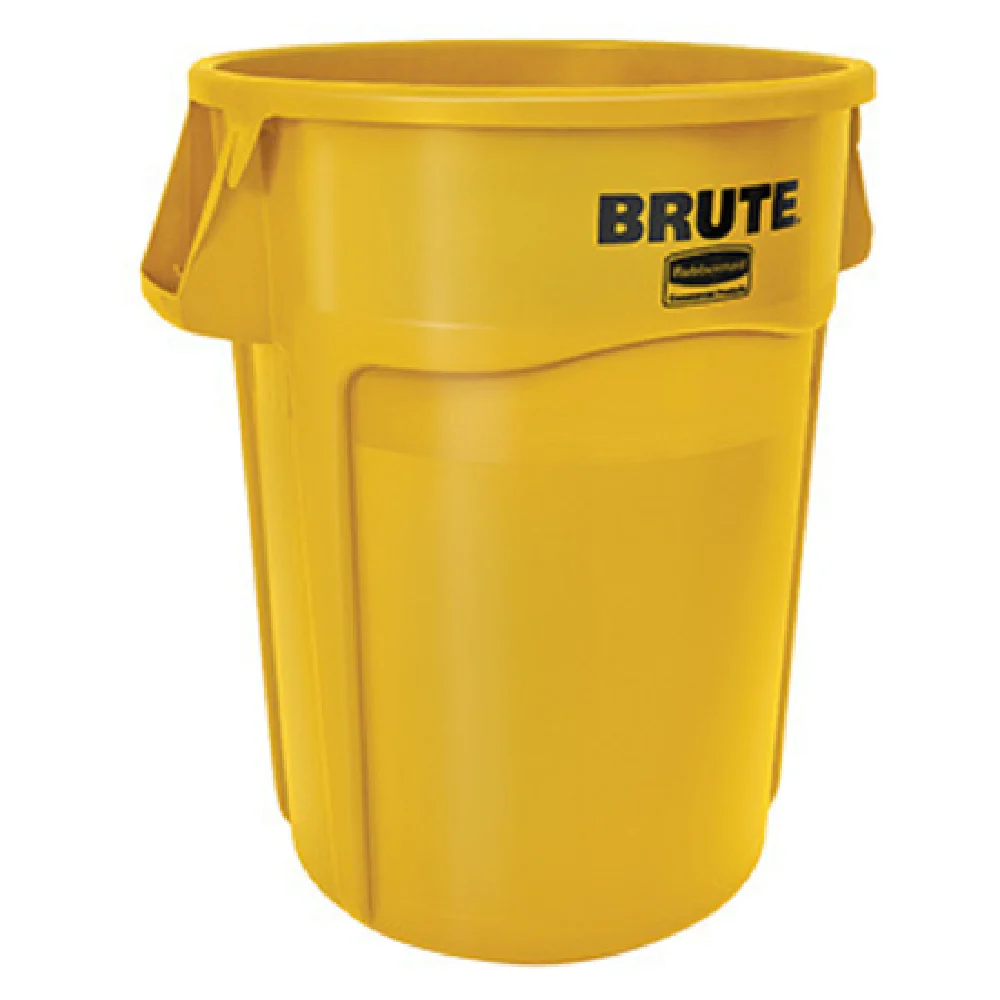 Rubbermaid FG264360YEL 24 Inch Yellow Trash Can with Reinforced Rims and Handles