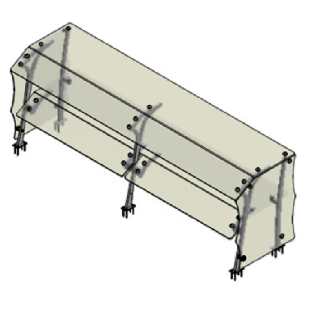 Atlas Metal VGG7-2T-5 76-1/2 Inch Two-tier Sneeze Guard with Tempered Glass Atlas Metal VGG7-2T-5 76-1/2 Inch Two-tier Sneeze Guard with Tempered Glass