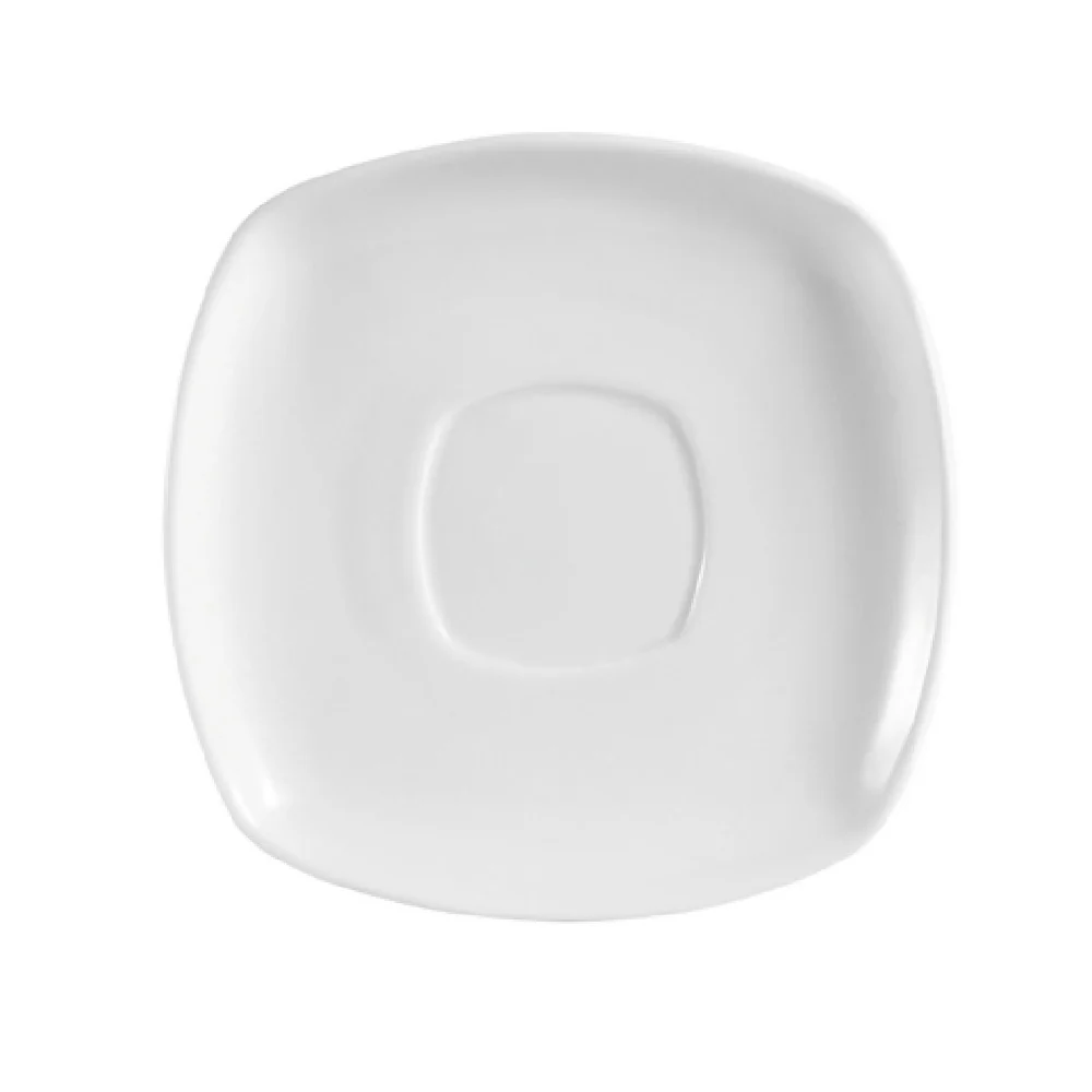 CAC China KSE-2 6 Inch Square Saucer Porcelain Dishwasher Safe 3 Dozen Packs