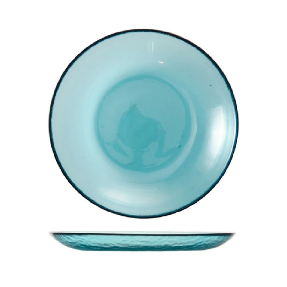 Fortessa 2700.LAGOON.02 8 Inch Dishwasher Safe Plate Glass Lagoon Blue