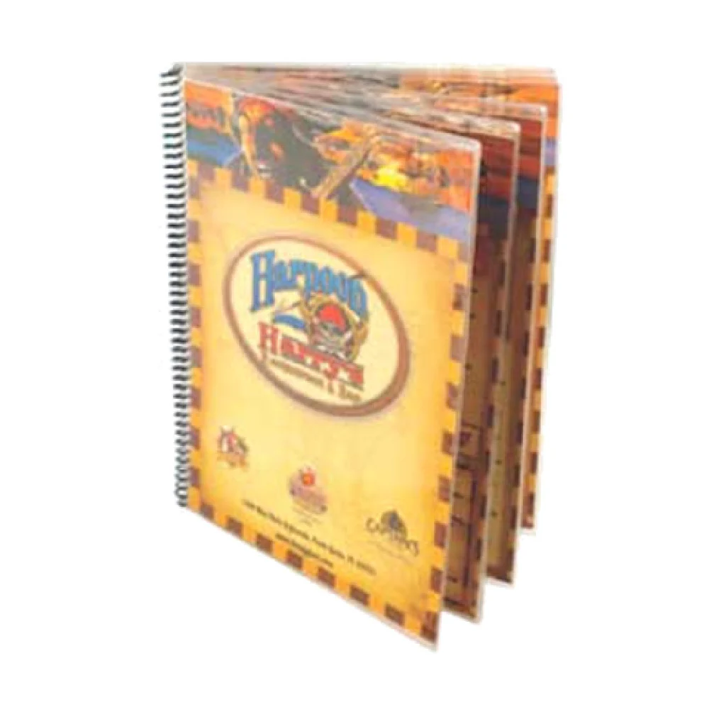 Menu Solutions SP5C 8-1/2 Inch x 11 Inch Spiral Bound Menu Cover Clear Vinyl 5 Pages with 10 Views