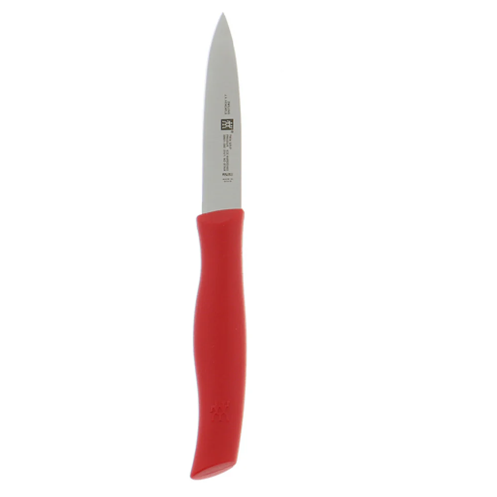 Zwilling 38601-091 3-1/2 Inch Stainless Steel Paring Knife with Red Handle