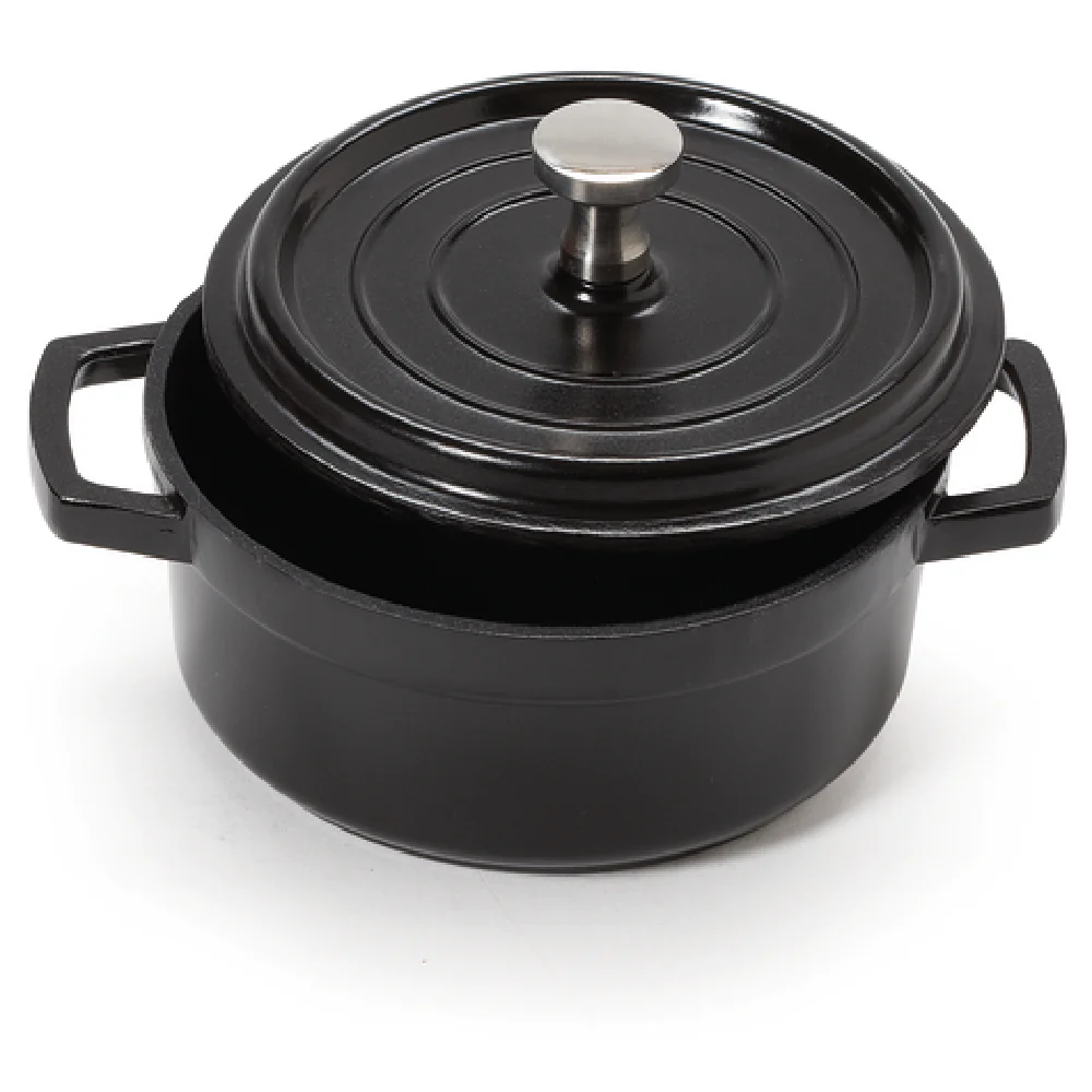 GET Enterprises CA-102-BK/BK/CC 4-1/4 Inch Round Mini Induction Bistro Pot with Lid