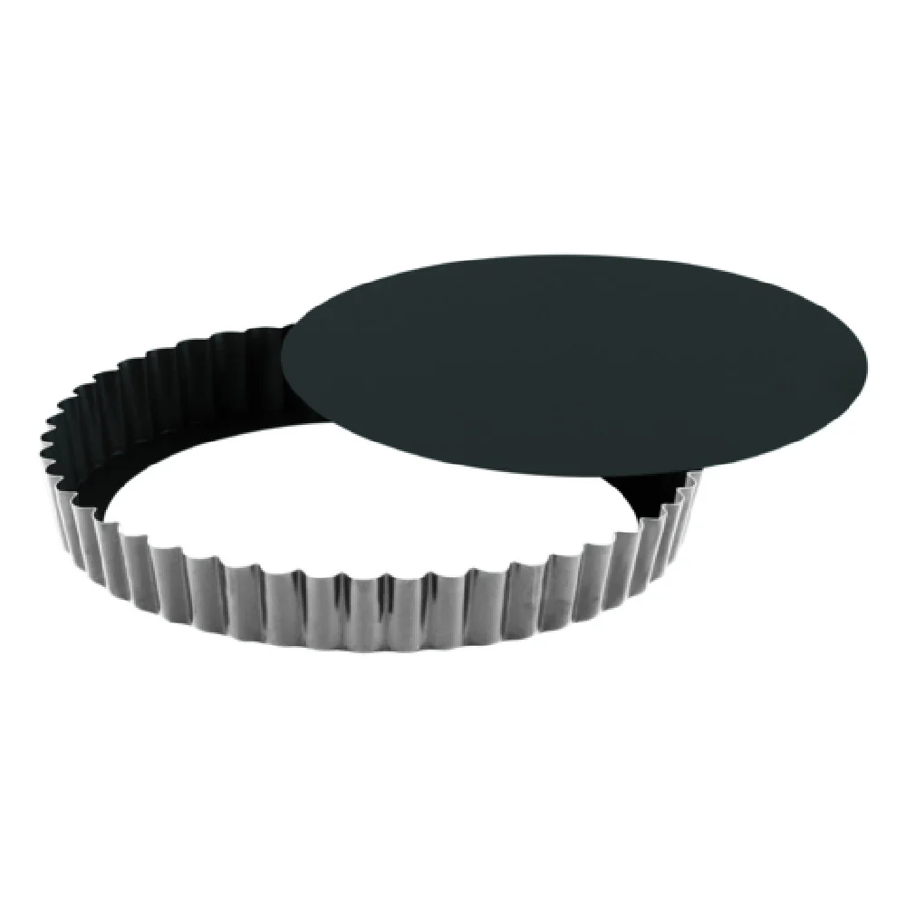 Louis Tellier 426440 11 Inch Obsidian Tart Mold Non-Stick Fluted Coated Tin