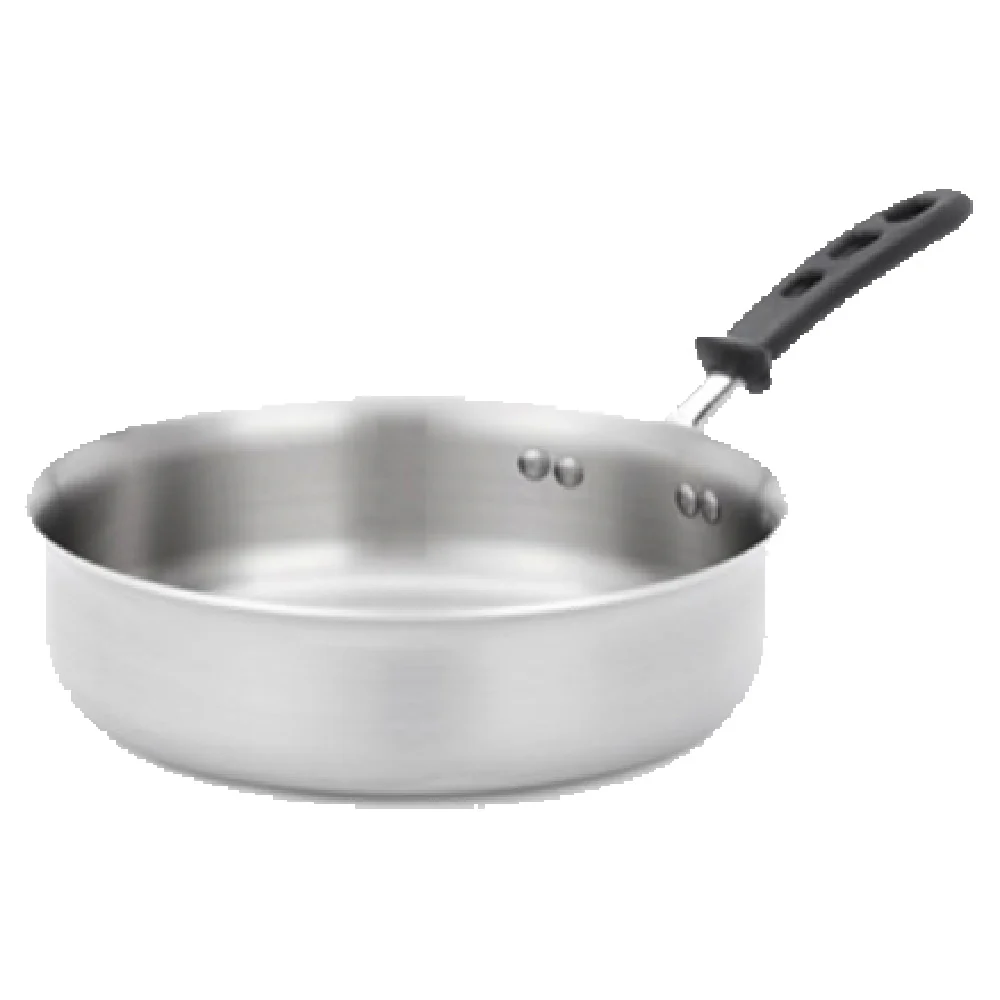 Vollrath 77747 7-1/2 Quart Saute Pan Induction Ready Stainless Steel and Aluminum with TriVent Silicone Handle