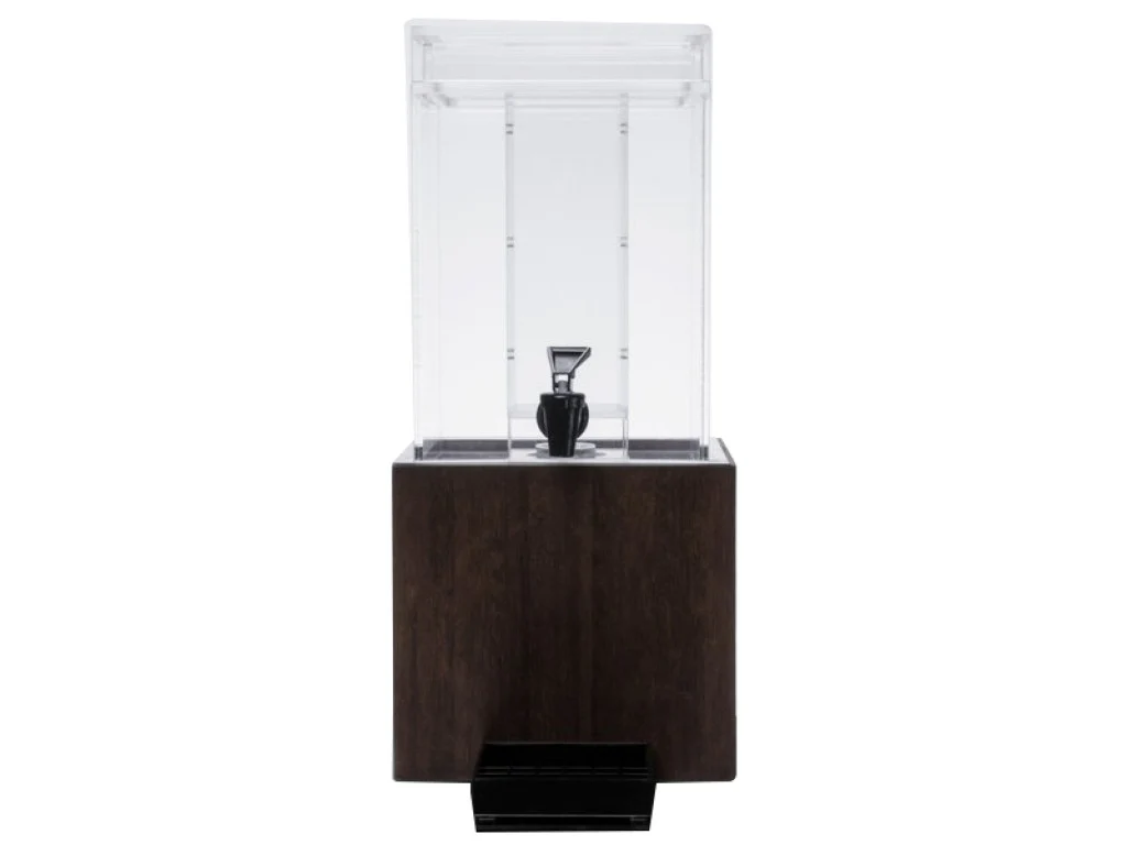 Cal Mil 1527-1INF-96 8-1/4 Inch Square Beverage Dispenser Wood with Drip Tray Cal Mil 1527-1INF-96 8-1/4 Inch Square Beverage Dispenser Wood with Drip Tray
