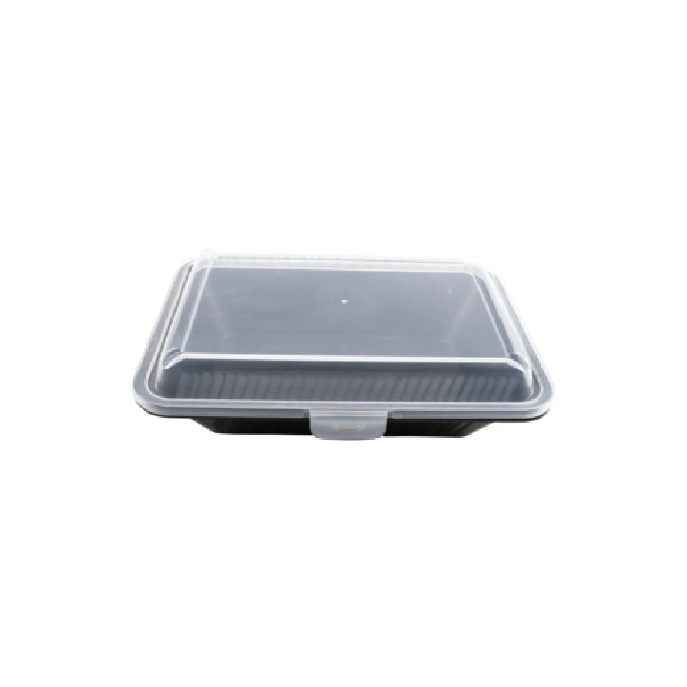 GET Enterprises EC-11-2X-BK/CL 9 Inch Leak-Resistant Take Out Container Black GET Enterprises EC-11-2X-BK/CL 9 Inch Leak-Resistant Take Out Container Black
