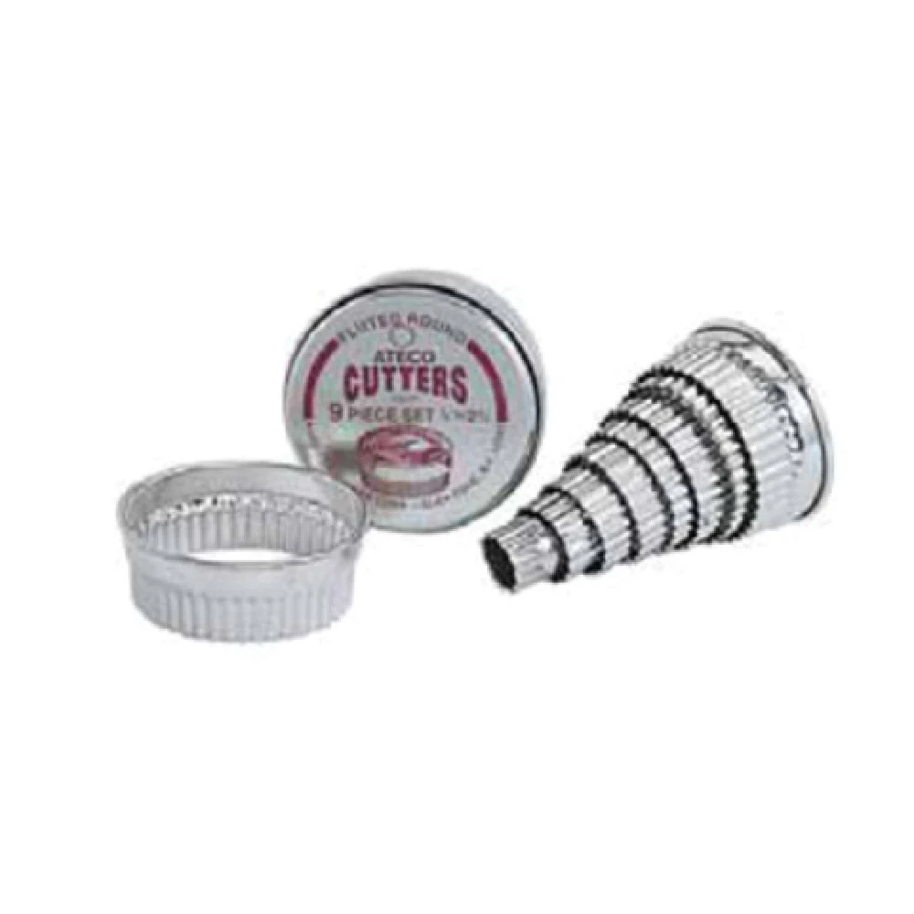 Admiral Craft AT-5307 11-Piece Biscuit Cutter Set Scalloped Tinplate Admiral Craft AT-5307 11-Piece Biscuit Cutter Set Scalloped Tinplate