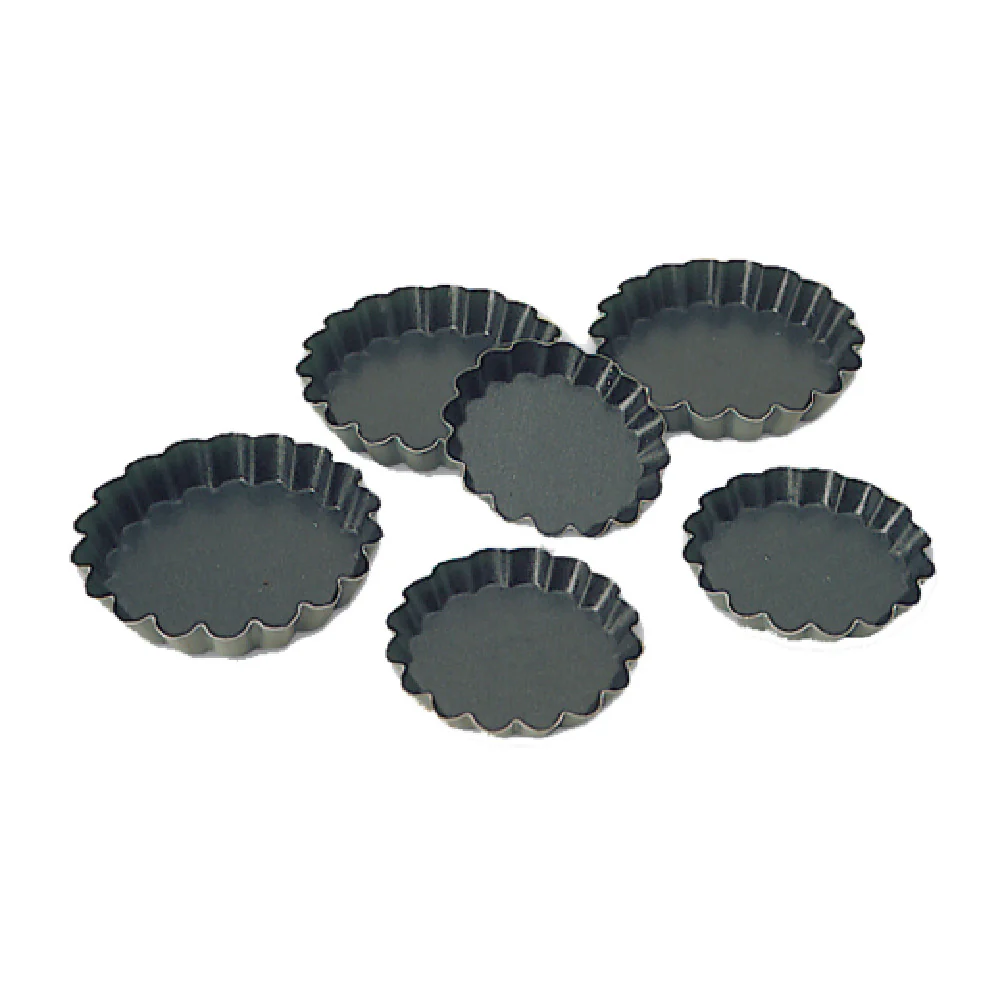 Matfer 332651 2-1/3 Inch Tart Mold Round Fluted Steel Non-stick Coating