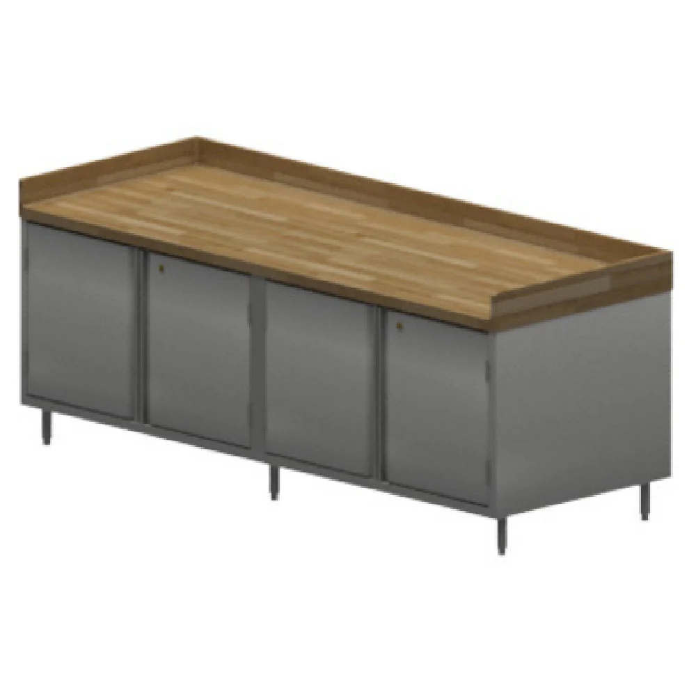 BK Resources CMBT-3696HL 96 Inch Cabinet Base with Hinged Doors and Lock