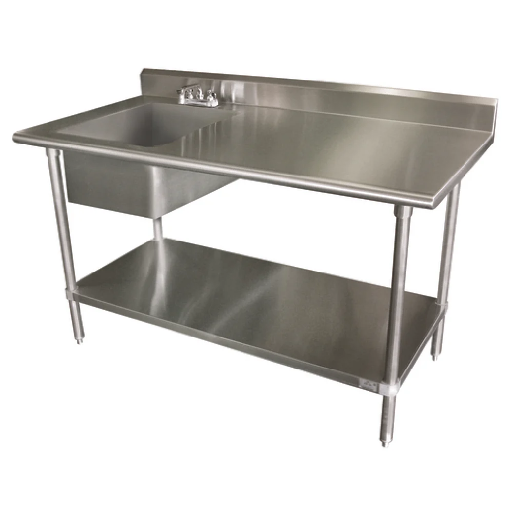 Advance Tabco KLAG-11B-306L-X 72 Inch Prep Sink with Backsplash Stainless Steel