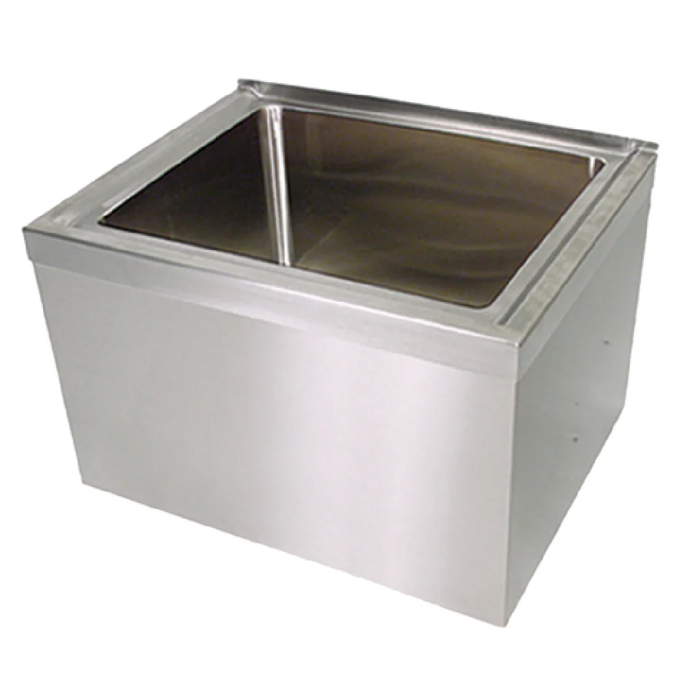 BK Resources BKMS2-2424-12-KIT 28 Inch Mop Sink Kit Floor Mounted Stainless Steel with Accessories