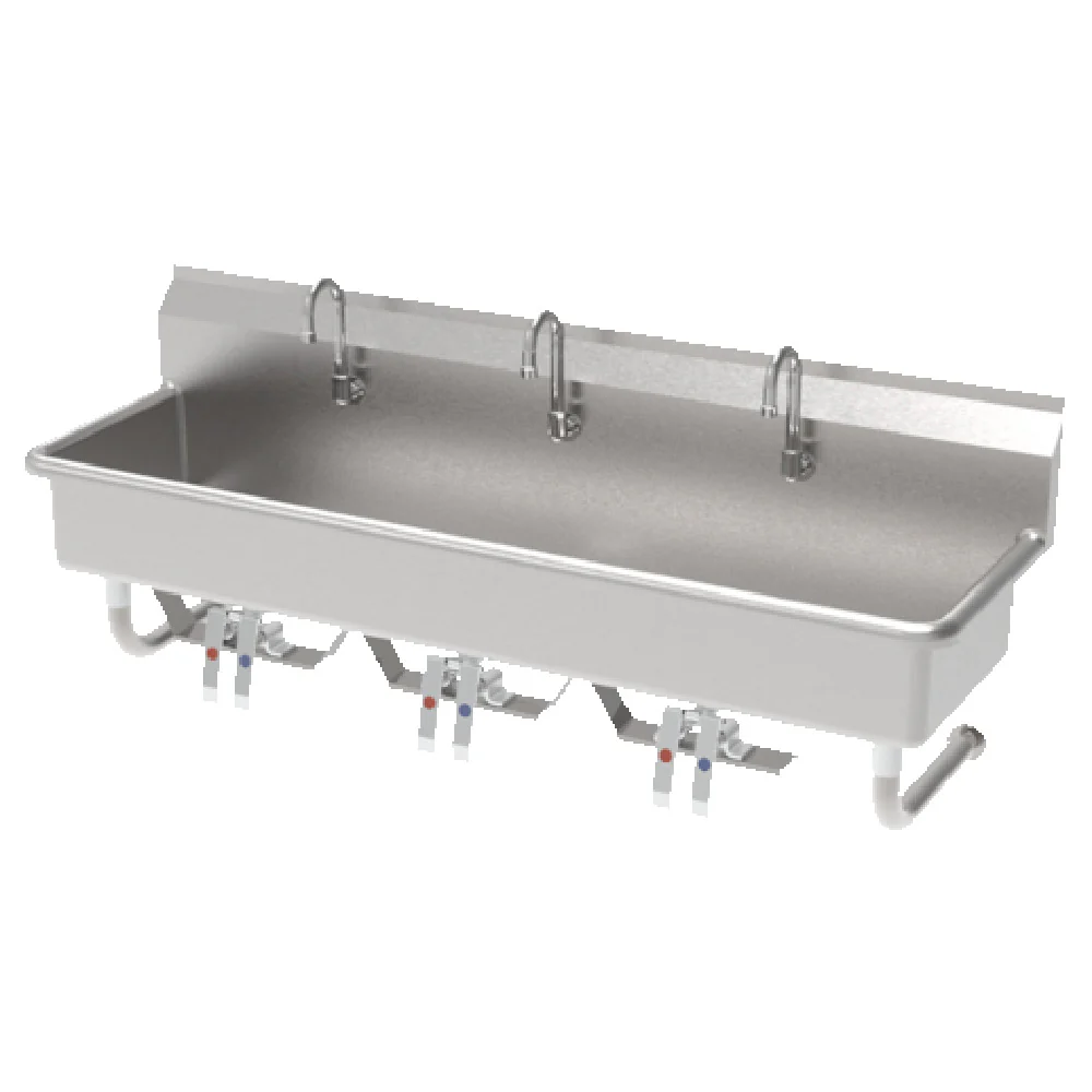 GSW USA ACE-MWS-1836K 36 Inch Hands Free Multi Station Sink Wall Mounted Stainless Steel with Gooseneck Faucet