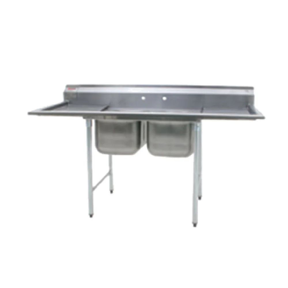 Eagle 414-24-2-24-X 100 Inch Sink Two Compartment 430 Stainless Steel with Drainboards Eagle 414-24-2-24-X 100 Inch Sink Two Compartment 430 Stainless Steel with Drainboards